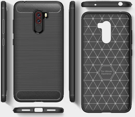 Xiaomi Pocophone F1 Brushed TPU Hoesje Zwart afbeelding 10