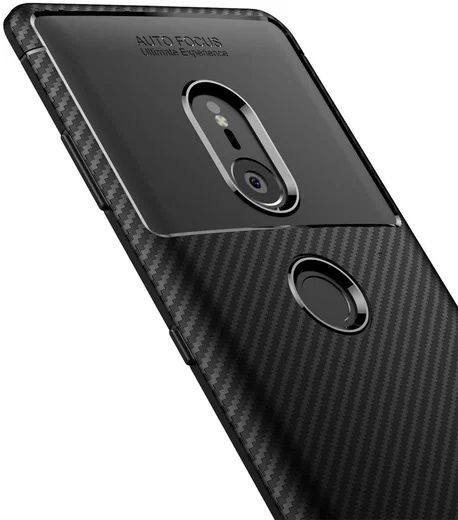Sony Xperia XZ3 Siliconen Carbon Hoesje Zwart afbeelding 9