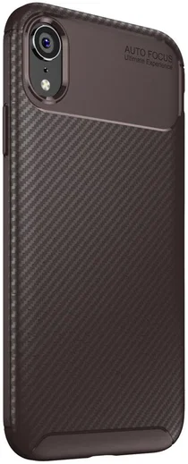 Apple iPhone XR Siliconen Carbon Hoesje Brons afbeelding 2