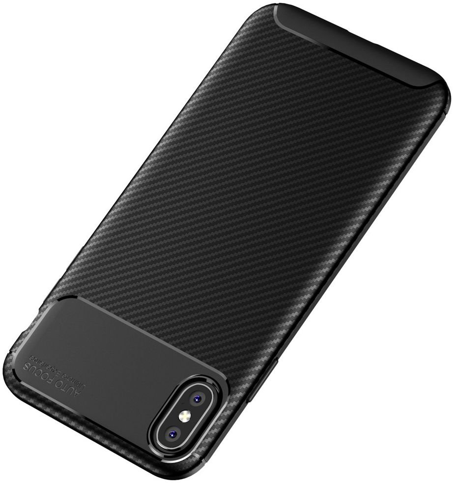 Apple iPhone XS Max Siliconen Carbon Hoesje Zwart afbeelding 11