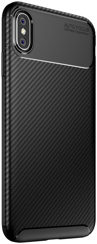 Apple iPhone XS Max Siliconen Carbon Hoesje Zwart afbeelding 7