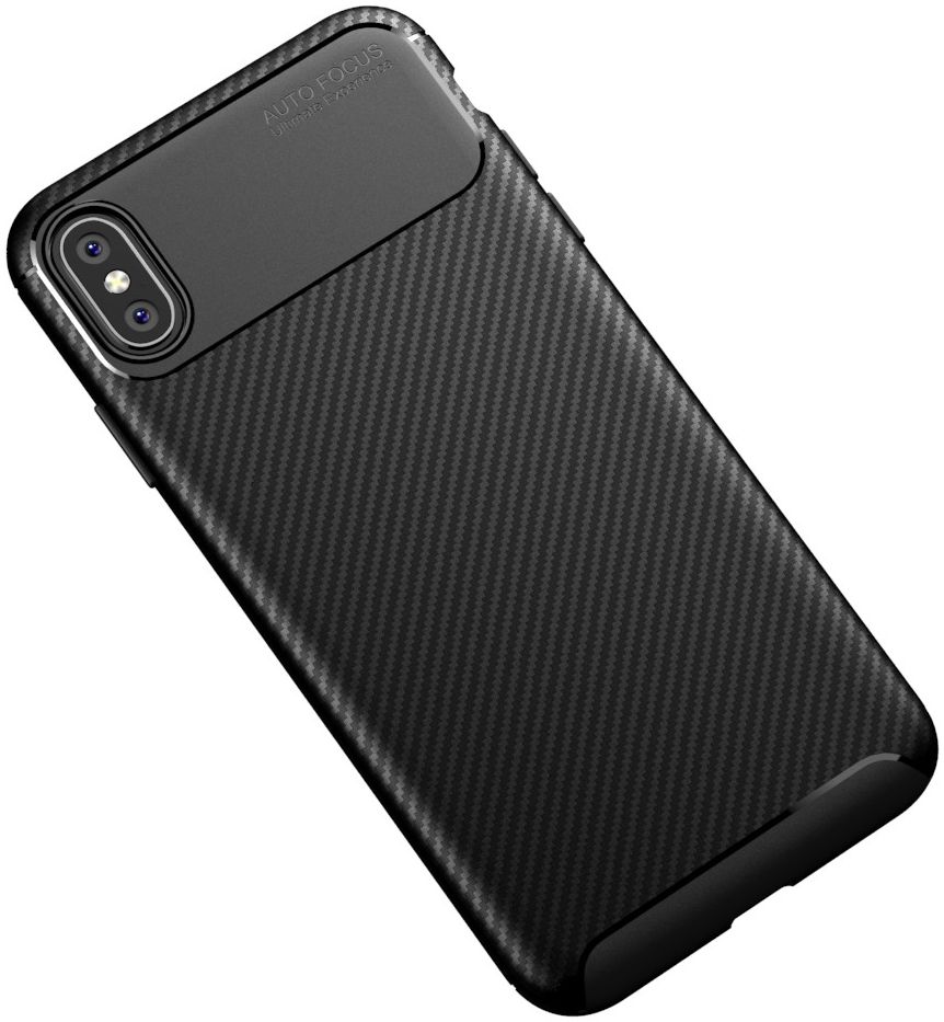 Apple iPhone XS Max Siliconen Carbon Hoesje Zwart afbeelding 9