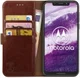 Rosso Element Motorola One Hoesje Book Cover Bruin afbeelding 1