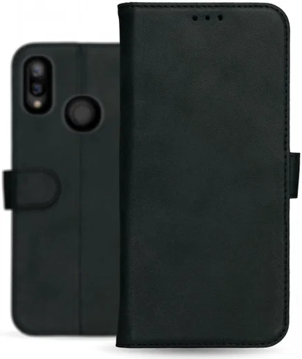 Rosso Deluxe Huawei P Smart Plus Hoesje Echt Leer Book Case Zwart afbeelding 14