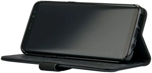 Rosso Deluxe Huawei P Smart Plus Hoesje Echt Leer Book Case Zwart afbeelding 4