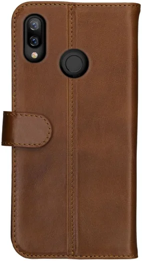 Rosso Deluxe Huawei P Smart Plus Hoesje Echt Leer Book Case Bruin afbeelding 12