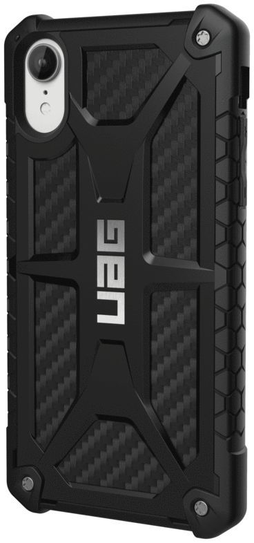 Urban Armor Gear Monarch Hoesje Apple iPhone XR Zwart Carbon Fiber afbeelding 8