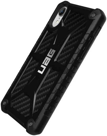 Urban Armor Gear Monarch Hoesje Apple iPhone XR Zwart Carbon Fiber afbeelding 12