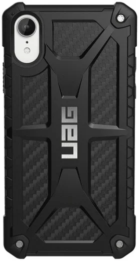 Urban Armor Gear Monarch Hoesje Apple iPhone XR Zwart Carbon Fiber afbeelding 2