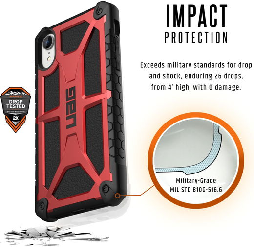 Urban Armor Gear Monarch Hoesje Apple iPhone XR Crimson afbeelding 4