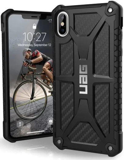 Urban Armor Gear Monarch Hoesje Apple iPhone XS Max Zwart Carbon Fiber afbeelding 1