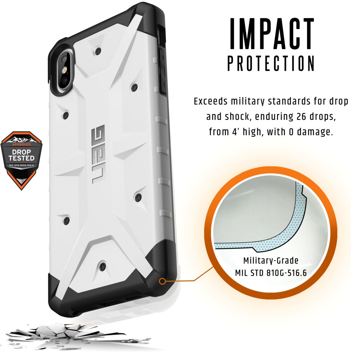 Urban Armor Gear Pathfinder Hoesje Apple iPhone XS Max White afbeelding 7