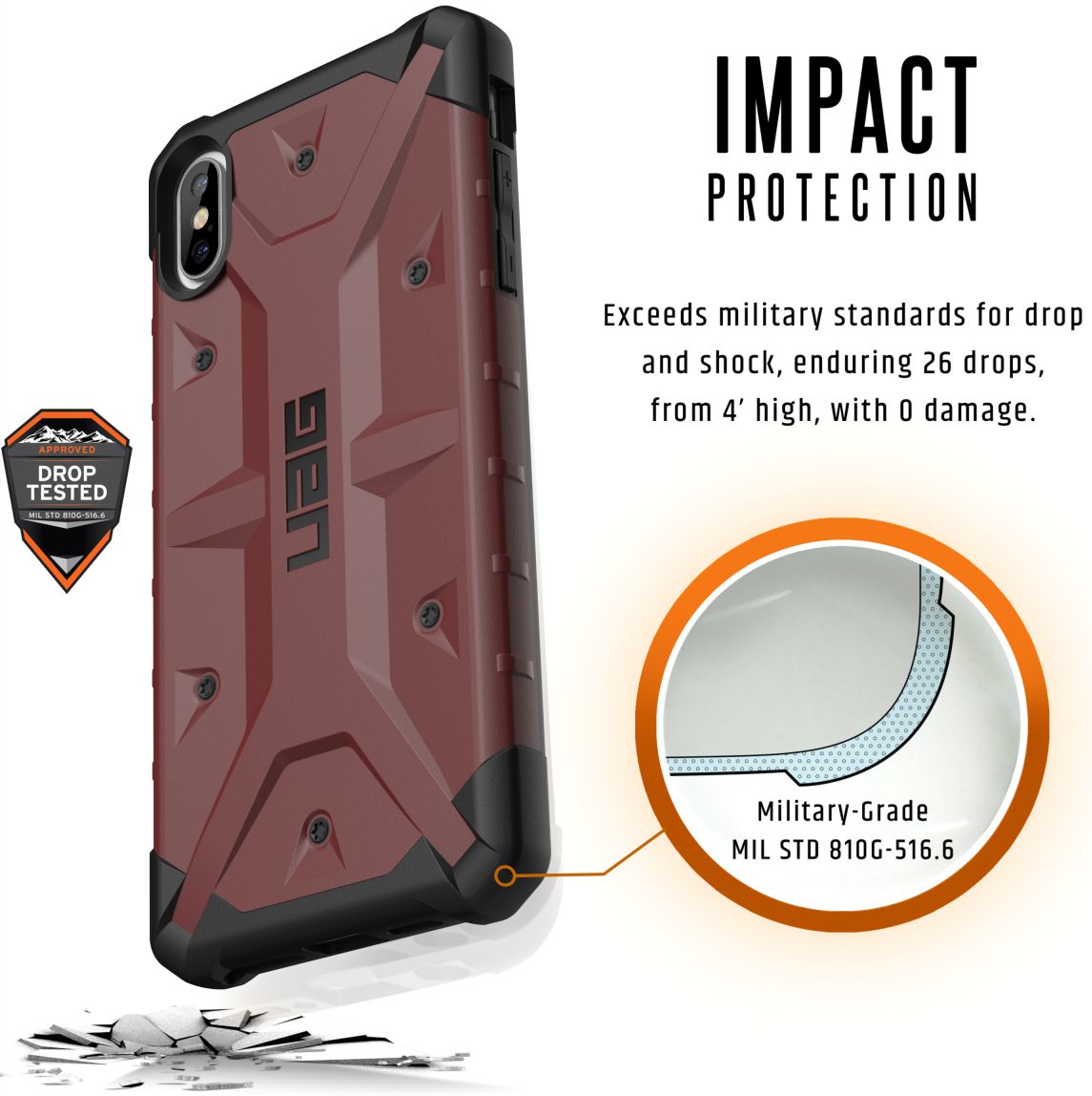 Urban Armor Gear Pathfinder Hoesje Apple iPhone XS Max Carmine afbeelding 7