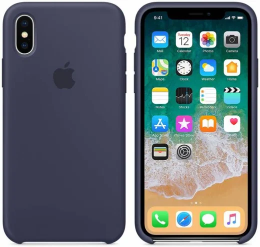 Apple iPhone X Siliconen Case Origineel Midnight Blue afbeelding 3
