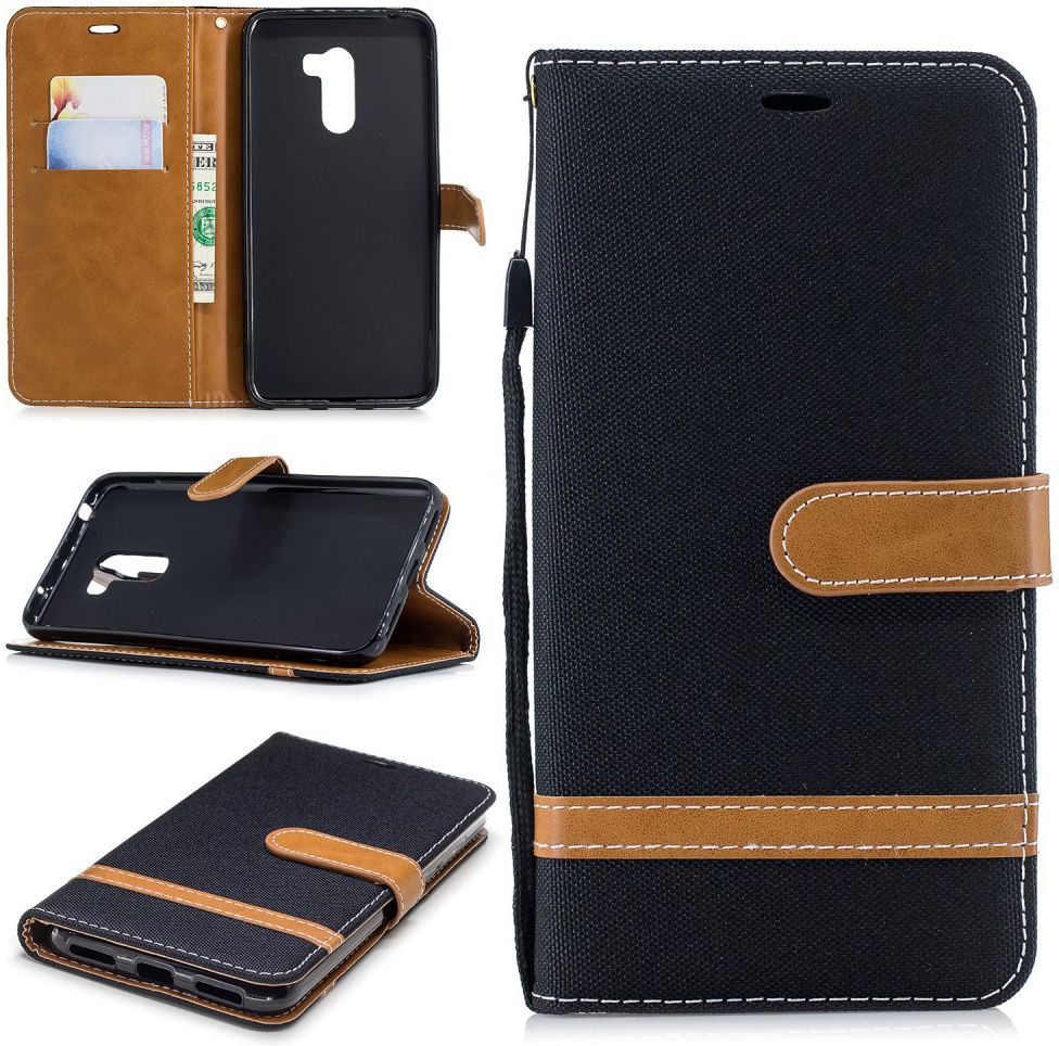 Xiaomi PocoPhone F1 Jeans Portemonnee Hoesje Zwart afbeelding 2