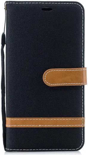Xiaomi PocoPhone F1 Jeans Portemonnee Hoesje Zwart afbeelding 1