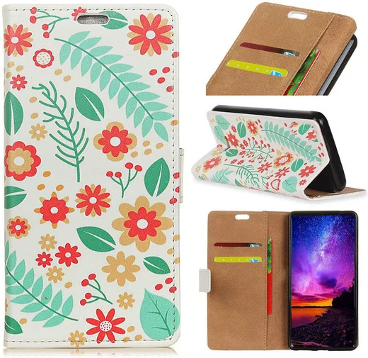 Huawei Mate 20 Lite Bookcase Hoesje met Print Bloemen afbeelding 2