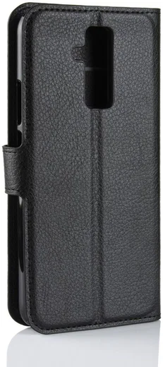 Huawei Mate 20 Lite Lederen Wallet Stand Hoesje Zwart afbeelding 4