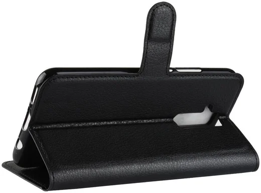 Huawei Mate 20 Lite Lederen Wallet Stand Hoesje Zwart afbeelding 5
