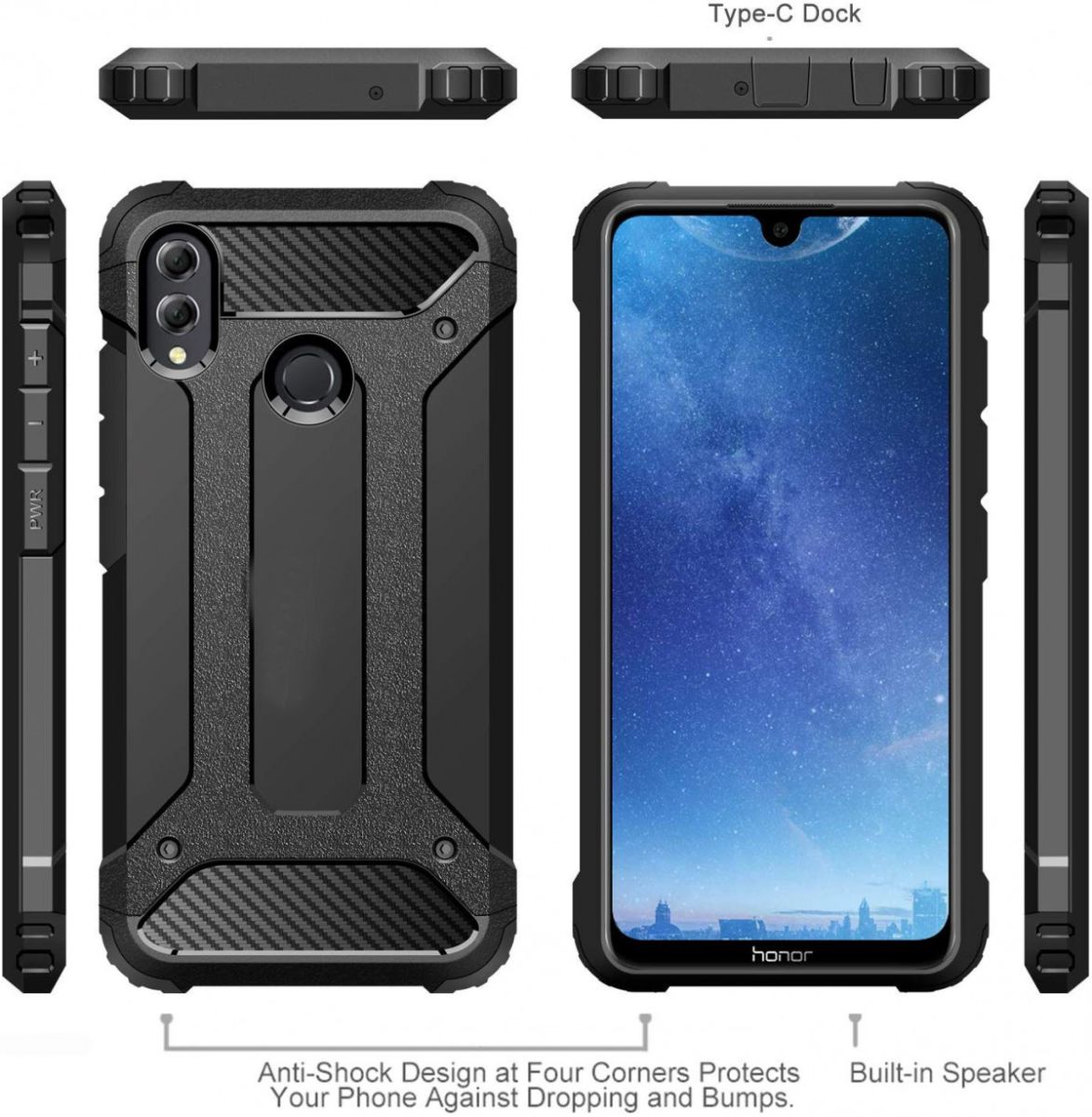 Honor Play Hybride Hoesje Zwart afbeelding 2