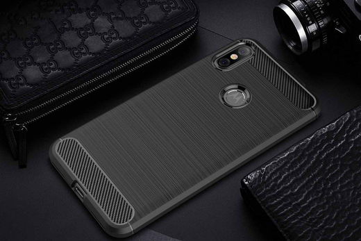 Motorola One Geborsteld TPU Hoesje Zwart afbeelding 11