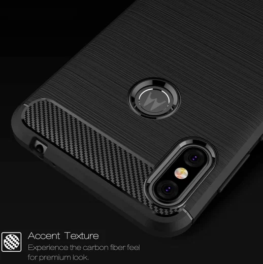 Motorola One Geborsteld TPU Hoesje Blauw afbeelding 8