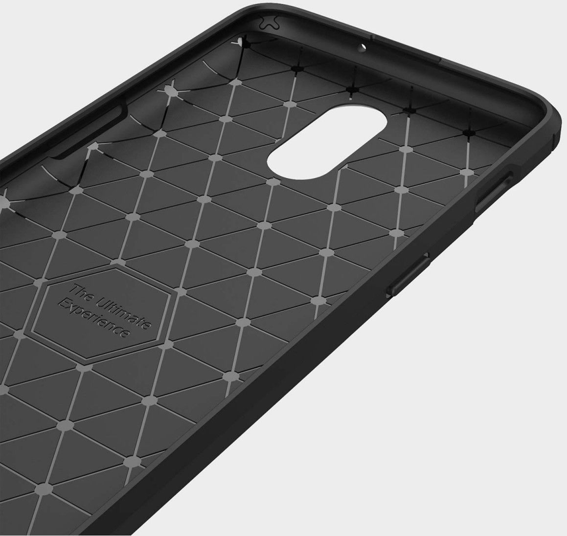 OnePlus 6T Geborsteld TPU Hoesje Zwart afbeelding 4