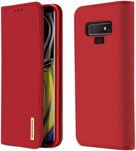 Dux Ducis Luxe Book Case Samsung Galaxy Note 9 Hoesje Echt Leer Rood afbeelding 1