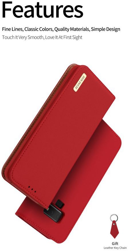 Dux Ducis Luxe Book Case Samsung Galaxy Note 9 Hoesje Echt Leer Rood afbeelding 7