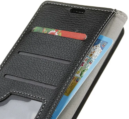 Nokia 3.1 Hoesje met Kaarthouder Zwart afbeelding 5