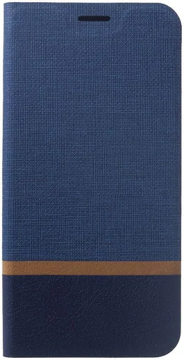 Huawei P Smart Plus Linnen Textuur Lederen Flip Hoesje Blauw afbeelding 1