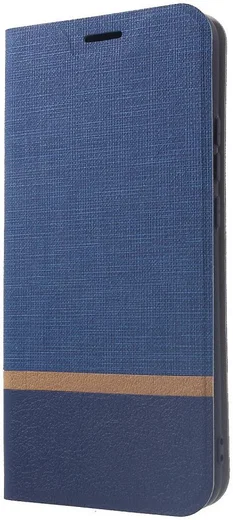 Huawei P Smart Plus Linnen Textuur Lederen Flip Hoesje Blauw afbeelding 5