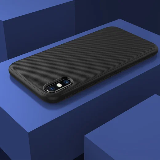 Apple iPhone XS Max Twill Slim Texture Back Cover Zwart afbeelding 6