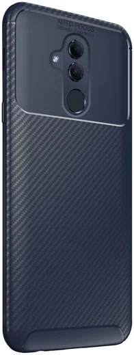 Huawei Mate 20 Lite Siliconen Carbon Hoesje Blauw afbeelding 2