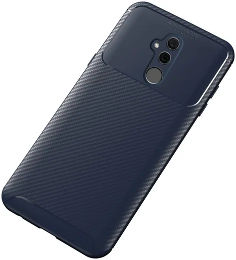Huawei Mate 20 Lite Siliconen Carbon Hoesje Blauw afbeelding 4