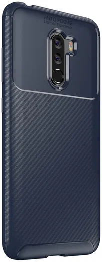 Xiaomi PocoPhone F1 Siliconen Carbon Hoesje Blauw afbeelding 4
