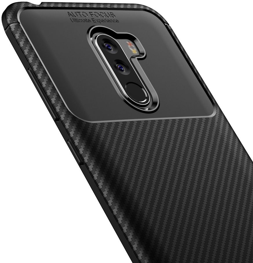 Xiaomi PocoPhone F1 Siliconen Carbon Hoesje Zwart afbeelding 6