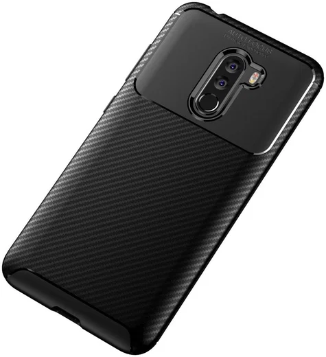 Xiaomi PocoPhone F1 Siliconen Carbon Hoesje Zwart afbeelding 10