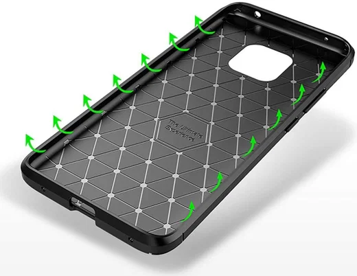Huawei Mate 20 Pro Siliconen Carbon Hoesje Blauw afbeelding 5