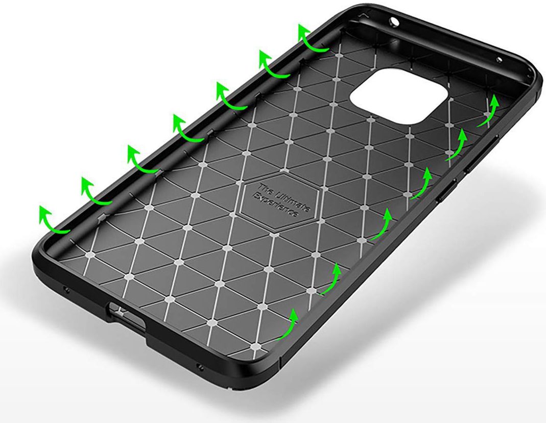 Huawei Mate 20 Pro Siliconen Carbon Hoesje Zwart afbeelding 7