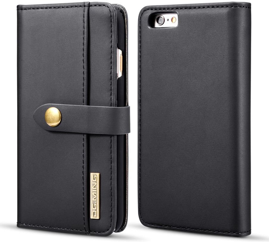 Apple iPhone 6s Echt Leren 2-in-1 Bookcase en Back Cover Hoesje Zwart afbeelding 12