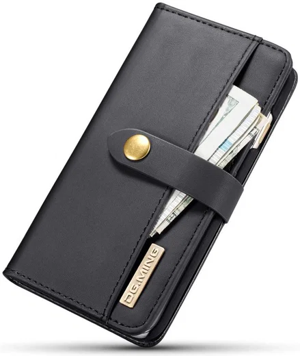 Apple iPhone 6s Echt Leren 2-in-1 Bookcase en Back Cover Hoesje Zwart afbeelding 4
