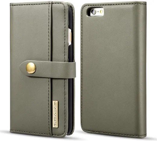 Apple iPhone 6s Echt Leren 2-in-1 Bookcase en Back Cover Hoesje Groen afbeelding 12