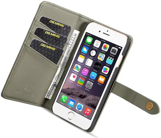 Apple iPhone 6s Echt Leren 2-in-1 Bookcase en Back Cover Hoesje Groen afbeelding 4