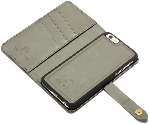 Apple iPhone 6s Echt Leren 2-in-1 Bookcase en Back Cover Hoesje Groen afbeelding 5