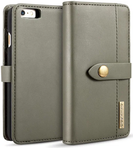 Apple iPhone 6s Echt Leren 2-in-1 Bookcase en Back Cover Hoesje Groen afbeelding 13