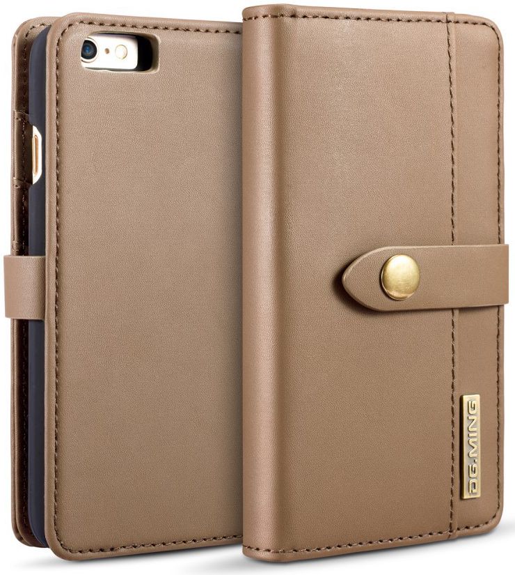 Apple iPhone 6s Echt Leren 2-in-1 Bookcase en Back Cover Hoesje Bruin afbeelding 1
