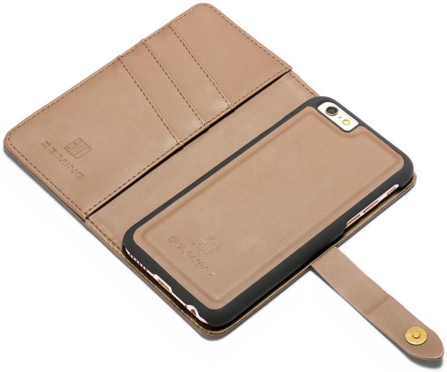 Apple iPhone 6s Echt Leren 2-in-1 Bookcase en Back Cover Hoesje Bruin afbeelding 7