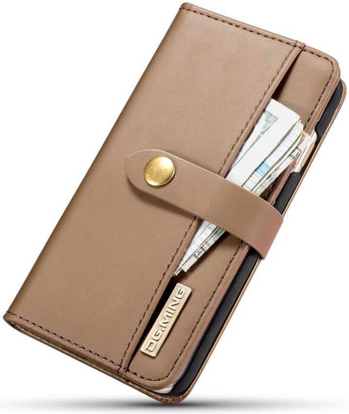 Apple iPhone 6s Echt Leren 2-in-1 Bookcase en Back Cover Hoesje Bruin afbeelding 10