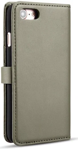 Apple iPhone 7/8 Echt Leren 2-in-1 Bookcase en Back Cover Hoesje Groen afbeelding 11